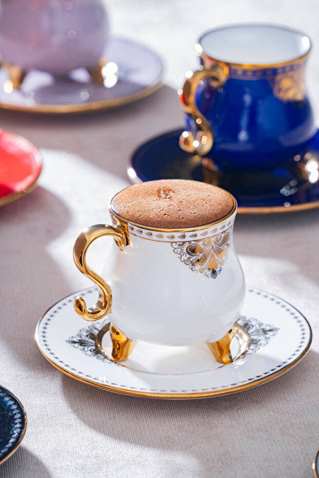 Acar Hemera Professional Turkish Coffee Cup Set - 6 Person, 90ml Capacity - TryAladdin