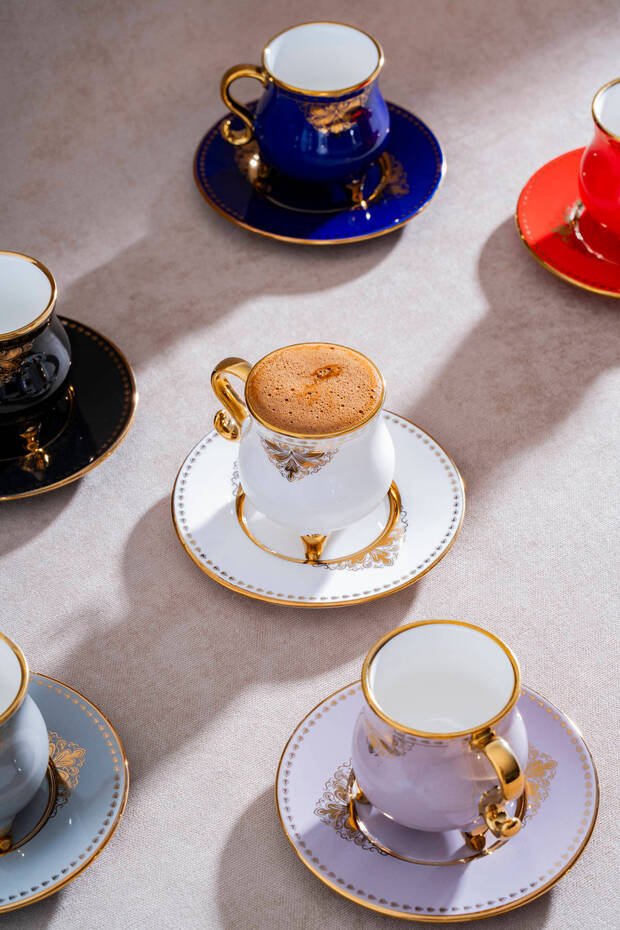 Acar Hemera Professional Turkish Coffee Cup Set - 6 Person, 90ml Capacity - TryAladdin