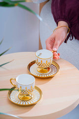 Acar Leoni Premium Turkish Coffee Cup Set - 6 - Piece, 90ml Capacity - TryAladdin