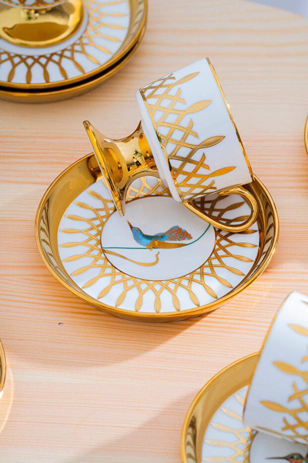 Acar Leoni Premium Turkish Coffee Cup Set - 6 - Piece, 90ml Capacity - TryAladdin