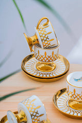 Acar Leoni Premium Turkish Coffee Cup Set - 6 - Piece, 90ml Capacity - TryAladdin