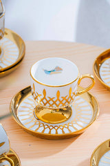 Acar Leoni Premium Turkish Coffee Cup Set - 6 - Piece, 90ml Capacity - TryAladdin