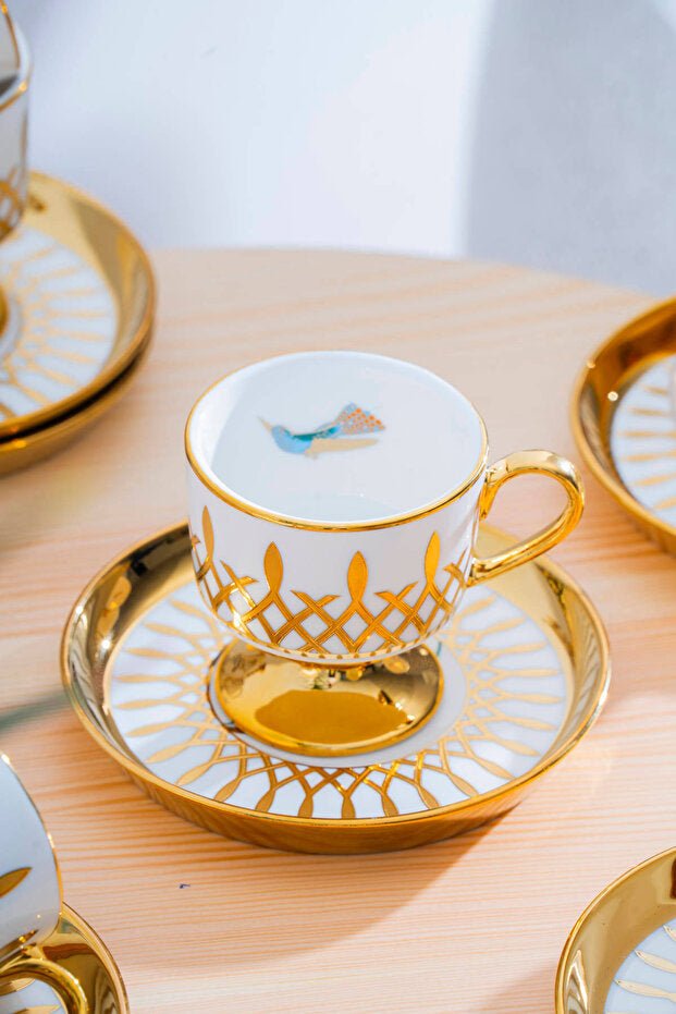 Acar Leoni Premium Turkish Coffee Cup Set - 6 - Piece, 90ml Capacity - TryAladdin