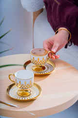Acar Leoni Premium Turkish Coffee Cup Set - 6 - Piece, 90ml Capacity - TryAladdin