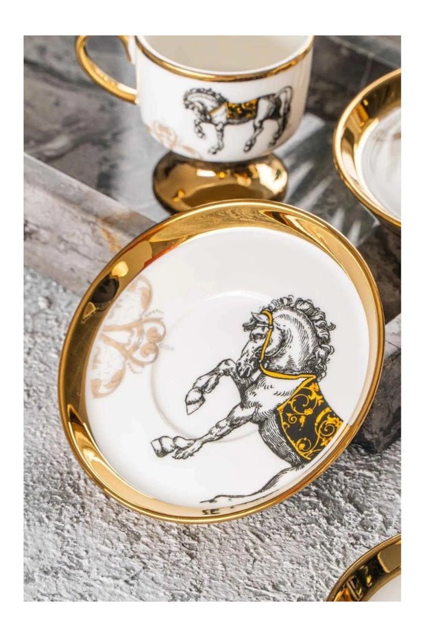 Acar Luxury Versace Style Porcelain Turkish Coffee Cup Set - 6 - Piece Set - TryAladdin