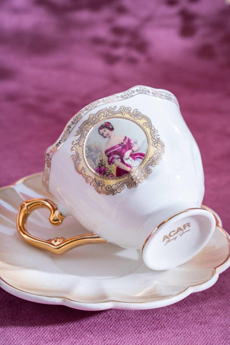 Acar Mandorla Premium 6 - Piece Porcelain Turkish Coffee Espresso Cup Set - 90ml Each - TryAladdin