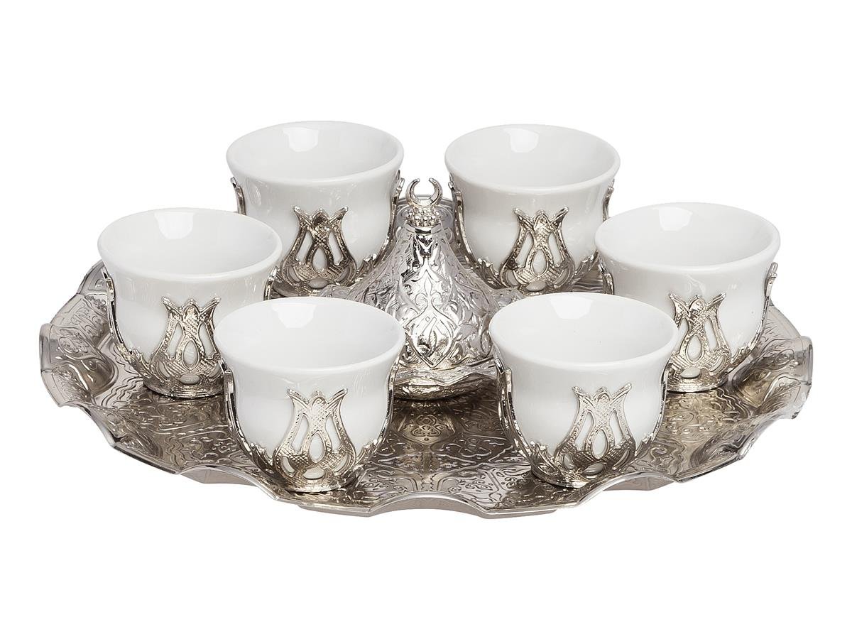 Acar | Mirra Arabic Coffee Set of Six With Metal Tray And Candy