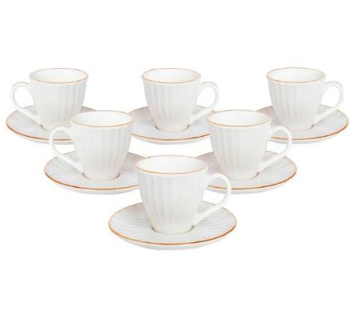 Acar | Porcelain Turkish Coffee Set of Six - Charisma - Gold