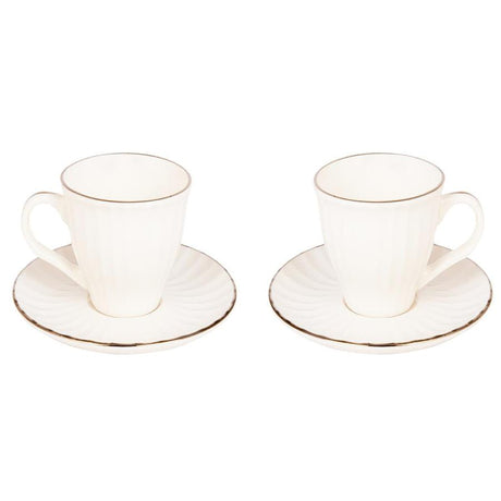 Acar | Porcelain Turkish Coffee Set of Two - Charisma - White