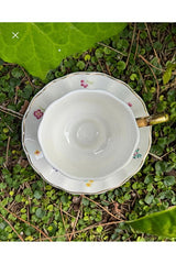 Acar Premium Floral Porcelain Coffee Cup Set - 2 - Piece - TryAladdin