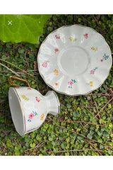 Acar Premium Floral Porcelain Coffee Cup Set - 2 - Piece - TryAladdin