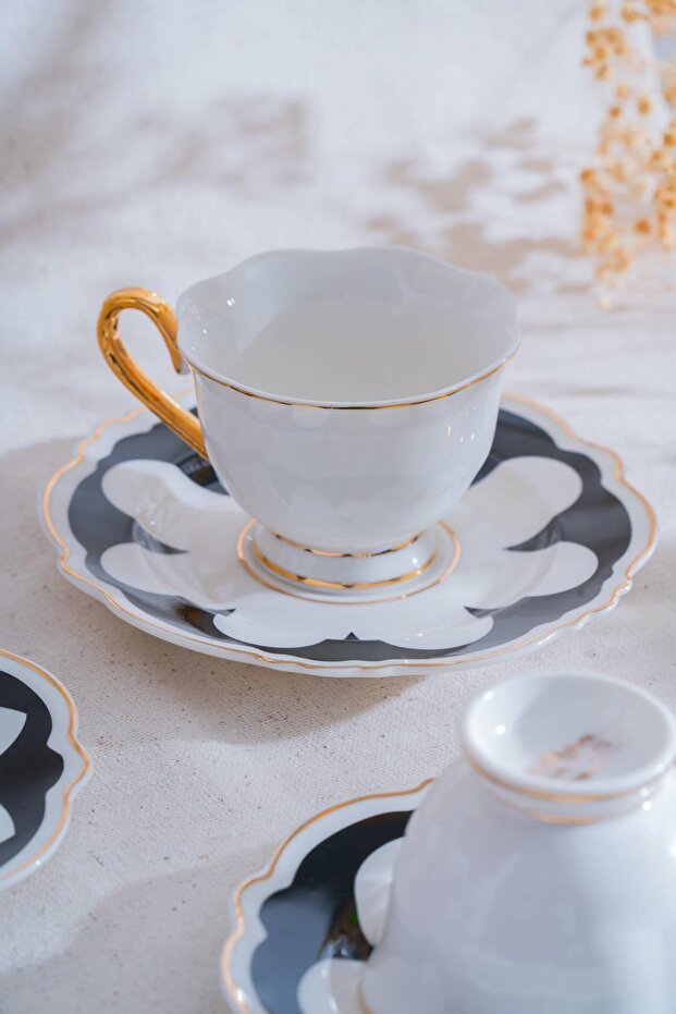 Acar Selvina Luxury Turkish Coffee Cup & Saucer Set - 6 x 90ml - TryAladdin