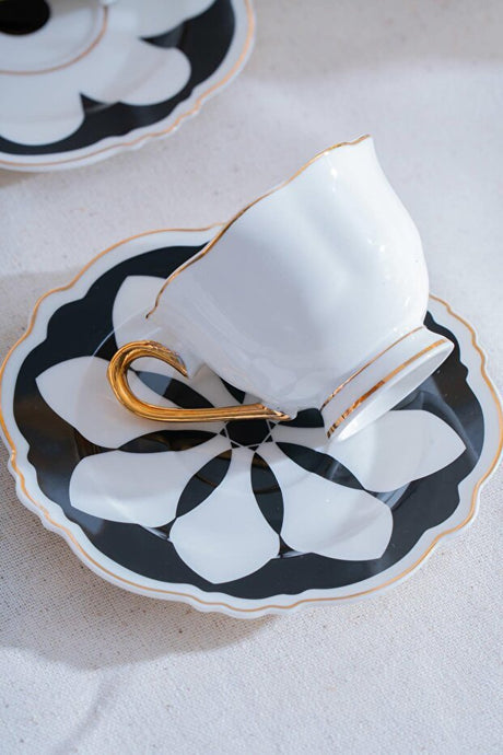 Acar Selvina Luxury Turkish Coffee Cup & Saucer Set - 6 x 90ml - TryAladdin