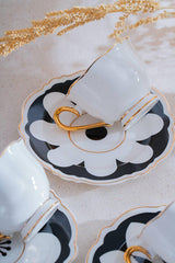 Acar Selvina Luxury Turkish Coffee Cup & Saucer Set - 6 x 90ml - TryAladdin