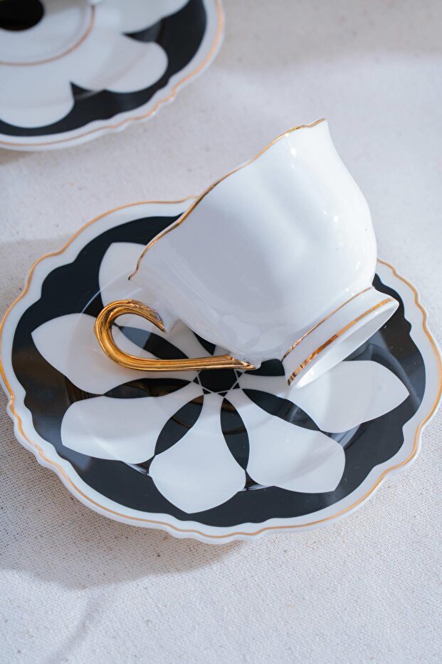 Acar Selvina Luxury Turkish Coffee Cup & Saucer Set - 6 x 90ml - TryAladdin