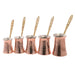 Acar | Turkish Coffee Pot Set of Five Metal Handle - Copper