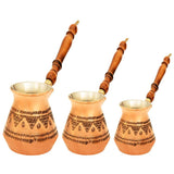 Acar | Turkish Coffee Pot Set of Three - Grape - Copper