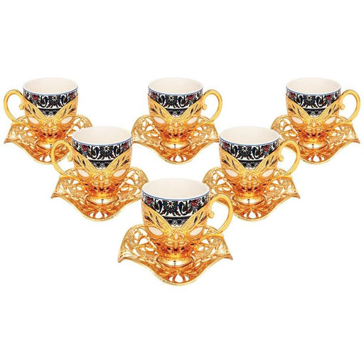 Acar | Turkish Coffee Set of Six - Busra - Topkapi - Gold