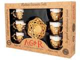 Acar | Turkish Coffee Set of Six - Elisa - Plain - Gold