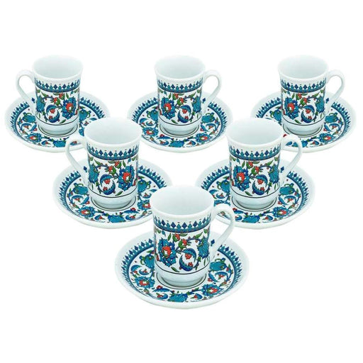 Acar | Turkish Coffee Set of Six - Porcelain - Topkapi - White