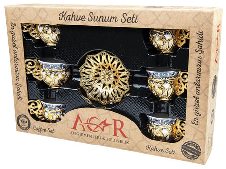 Acar | Turkish Coffee Set of Six - Sultan - Topkapi - Gold