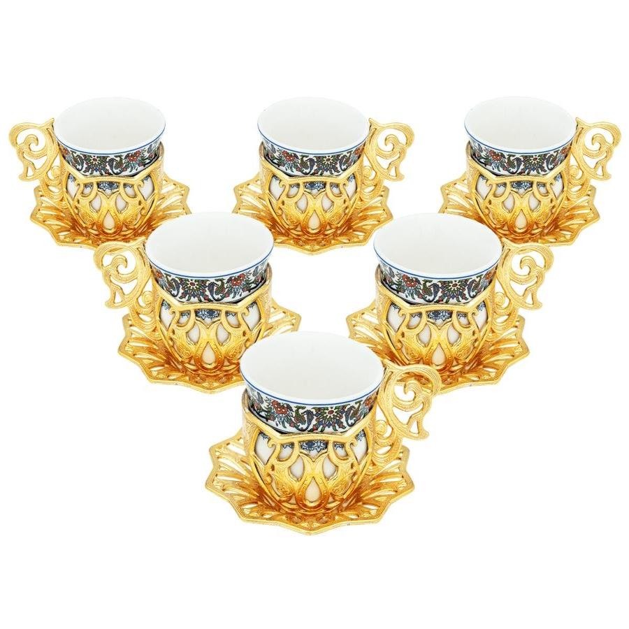 Acar | Turkish Coffee Set of Six - Sultan - Topkapi - Gold