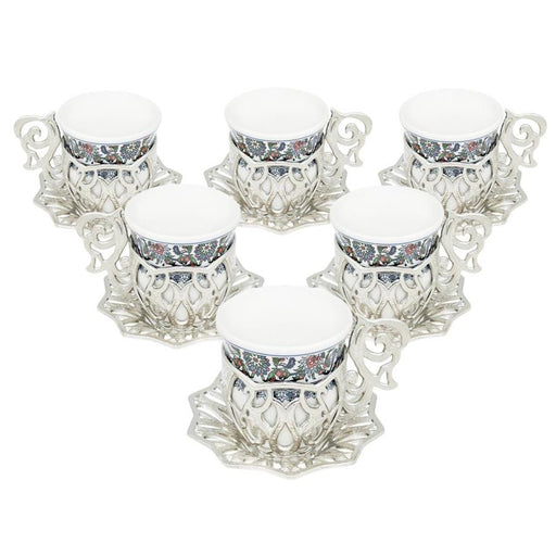 Acar | Turkish Coffee Set of Six - Sultan - Topkapi - White