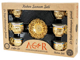 Acar | Turkish Coffee Set of Six - Tulip - Marble - Gold