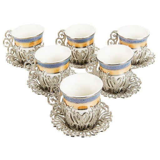 Acar | Turkish Coffee Set of Six - Tulip - Pied - Gold