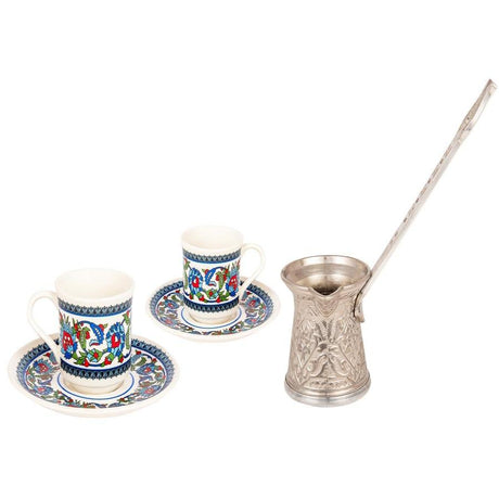 Acar | Turkish Coffee Set of Six - Tulip - Pied - White