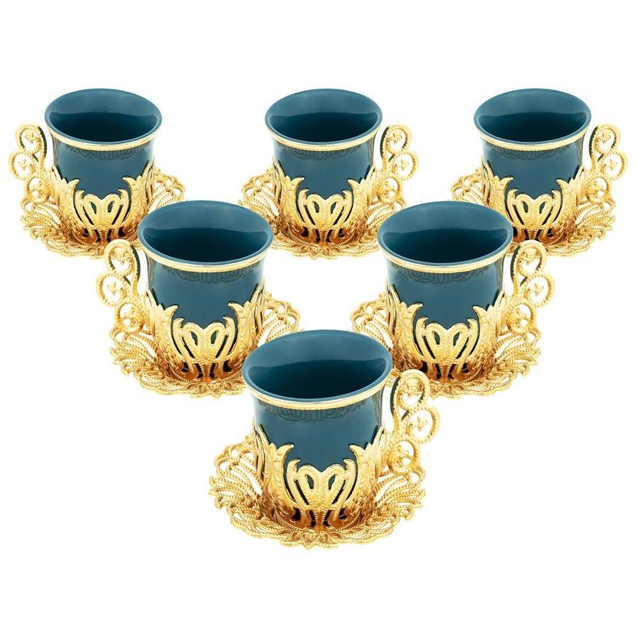 Acar | Turkish Coffee Set of Six - Tulip - Topkapi - White