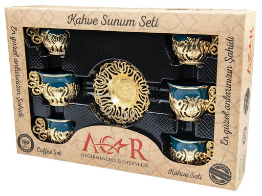 Acar | Turkish Coffee Set of Six - Tulip - Topkapi - White