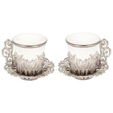 Acar | Turkish Coffee Set of Two - Tulip - Gilded - White