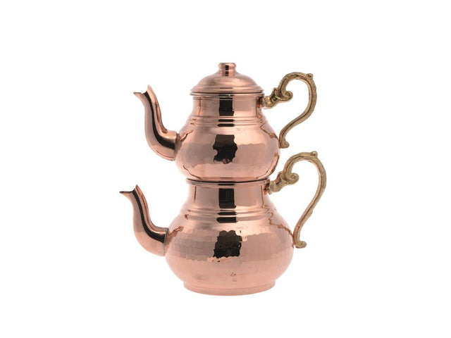 Acar | Turkish Tea Pot Small - Forged Copper - White