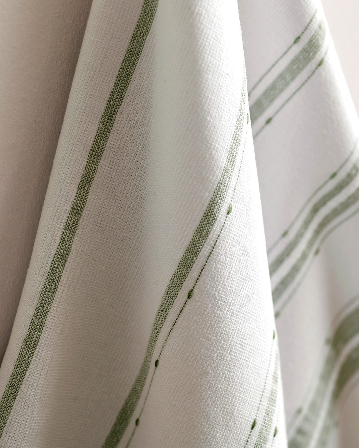 Serviette de visage en mélange de coton - Design frais blanc et vert