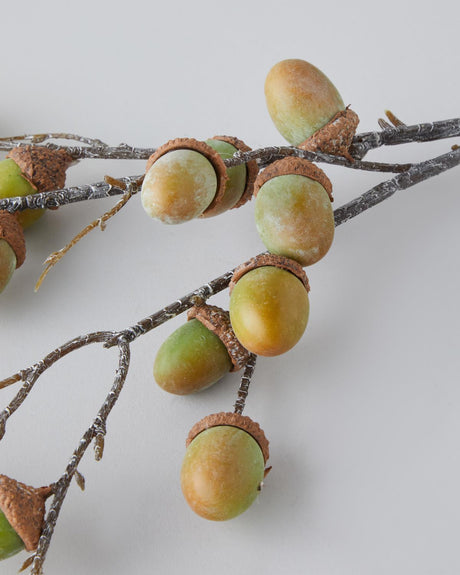 Professional Grade Artificial Acorn Branch Green 76cm