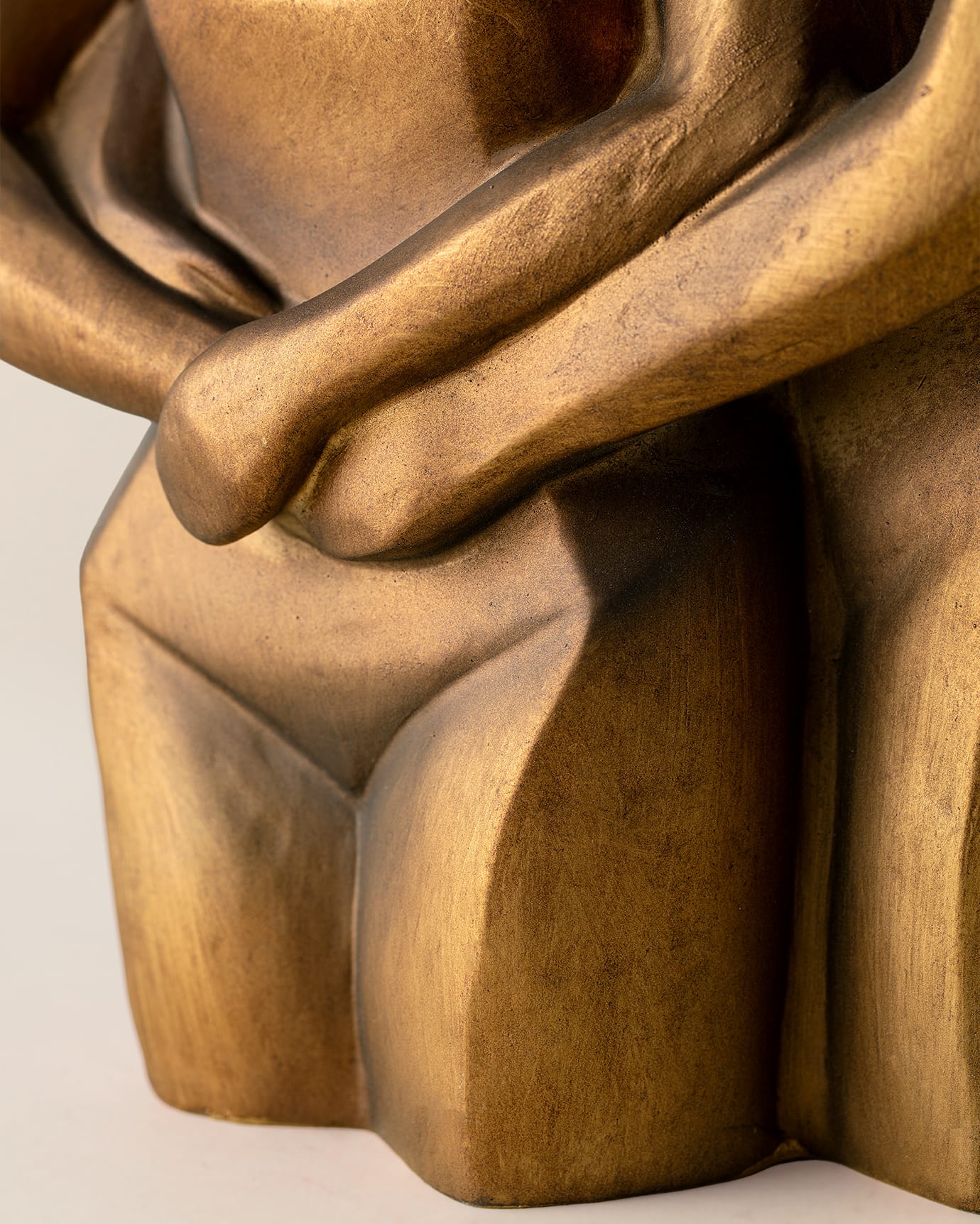 Resin Decorative Figurine - Elegant Gold Finish Abstract Sculpture