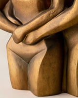 Resin Decorative Figurine - Elegant Gold Finish Abstract Sculpture