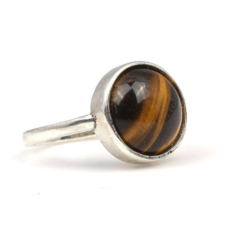 Premium 925 Sterling Silver Round Tiger Eye Ring