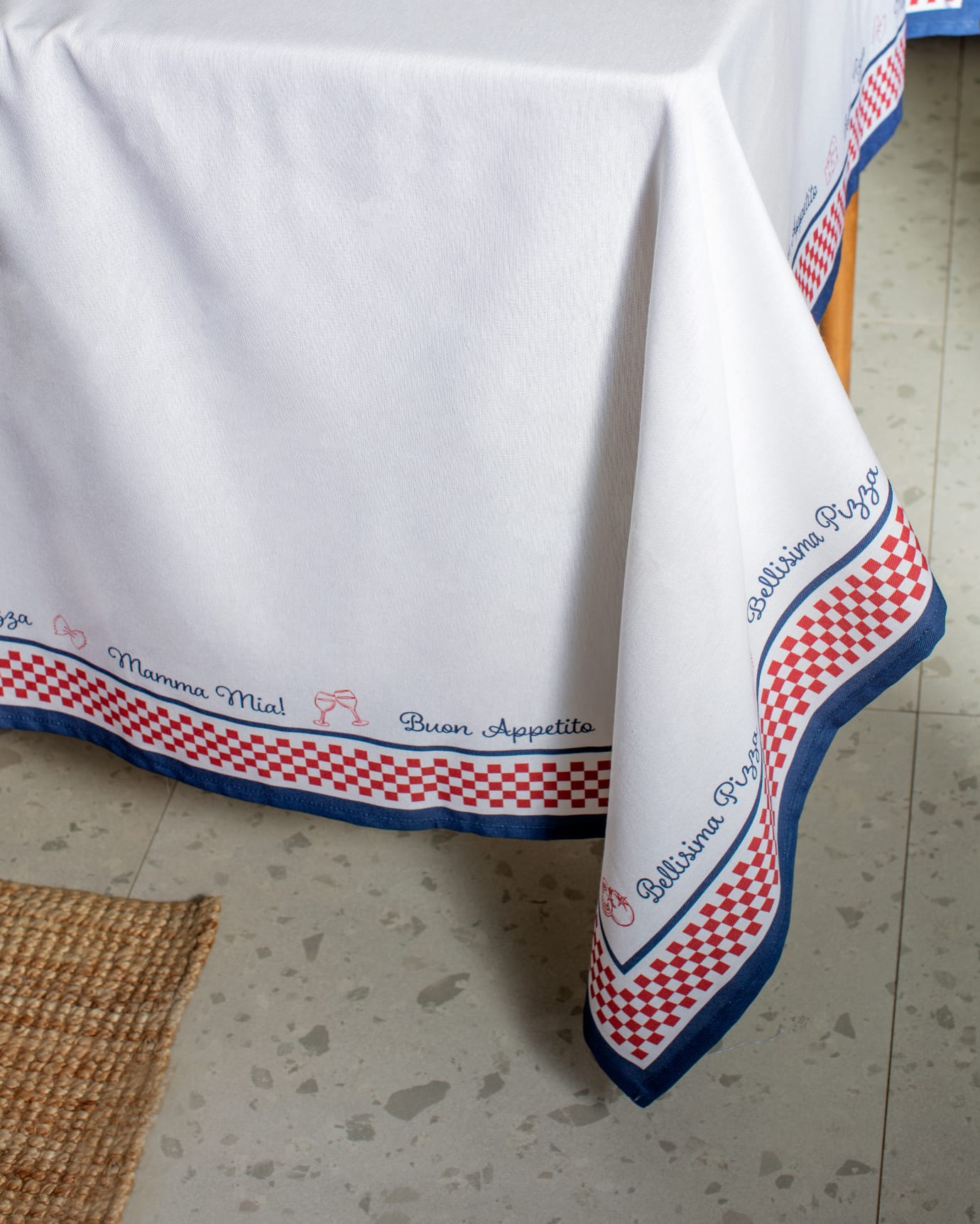 Chrysal Polycotton Tablecloth - Crisp White Design