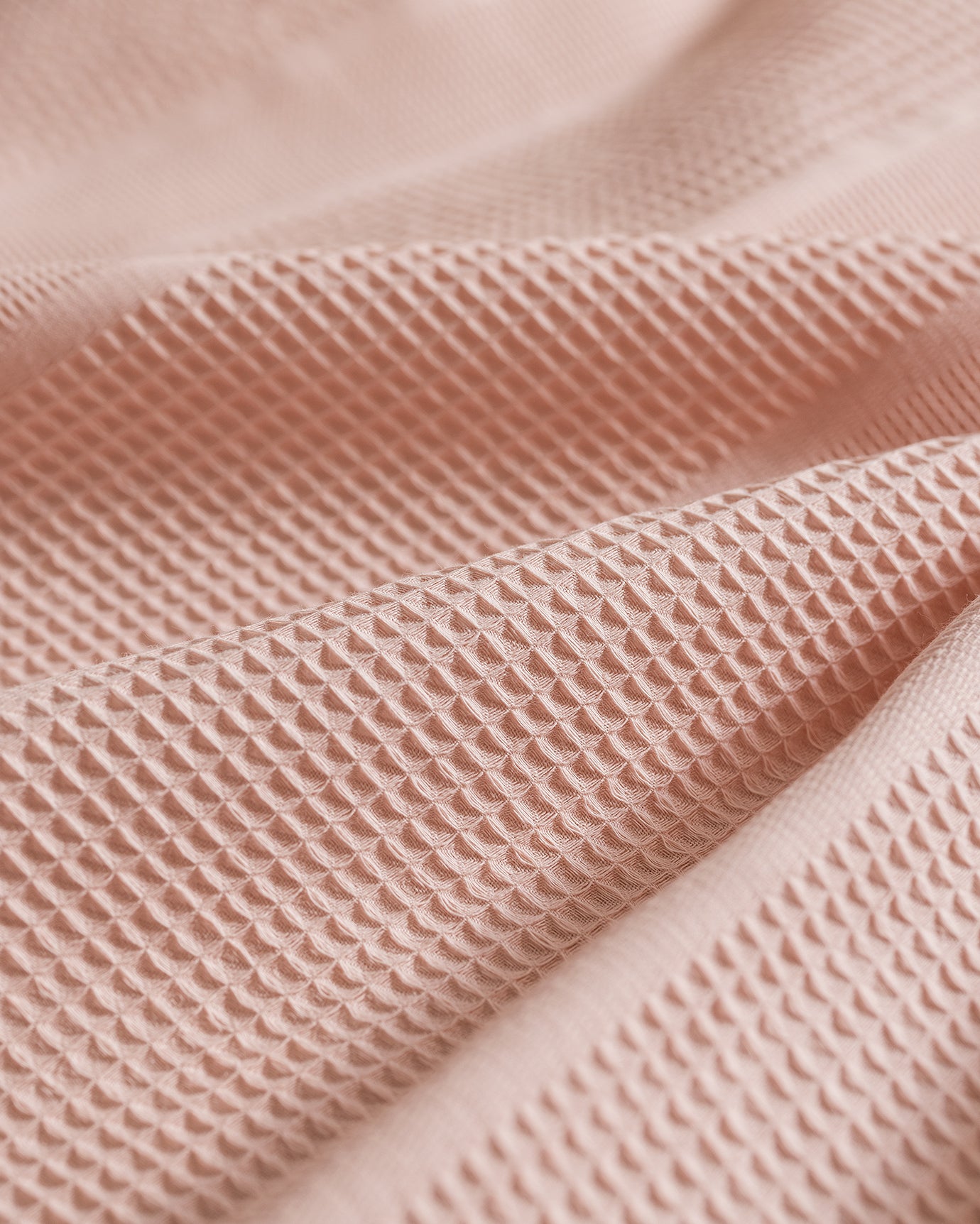 King Size 100% Cotton Pique Bedding Set, Blush Pink