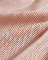 King Size 100% Cotton Pique Bedding Set, Blush Pink