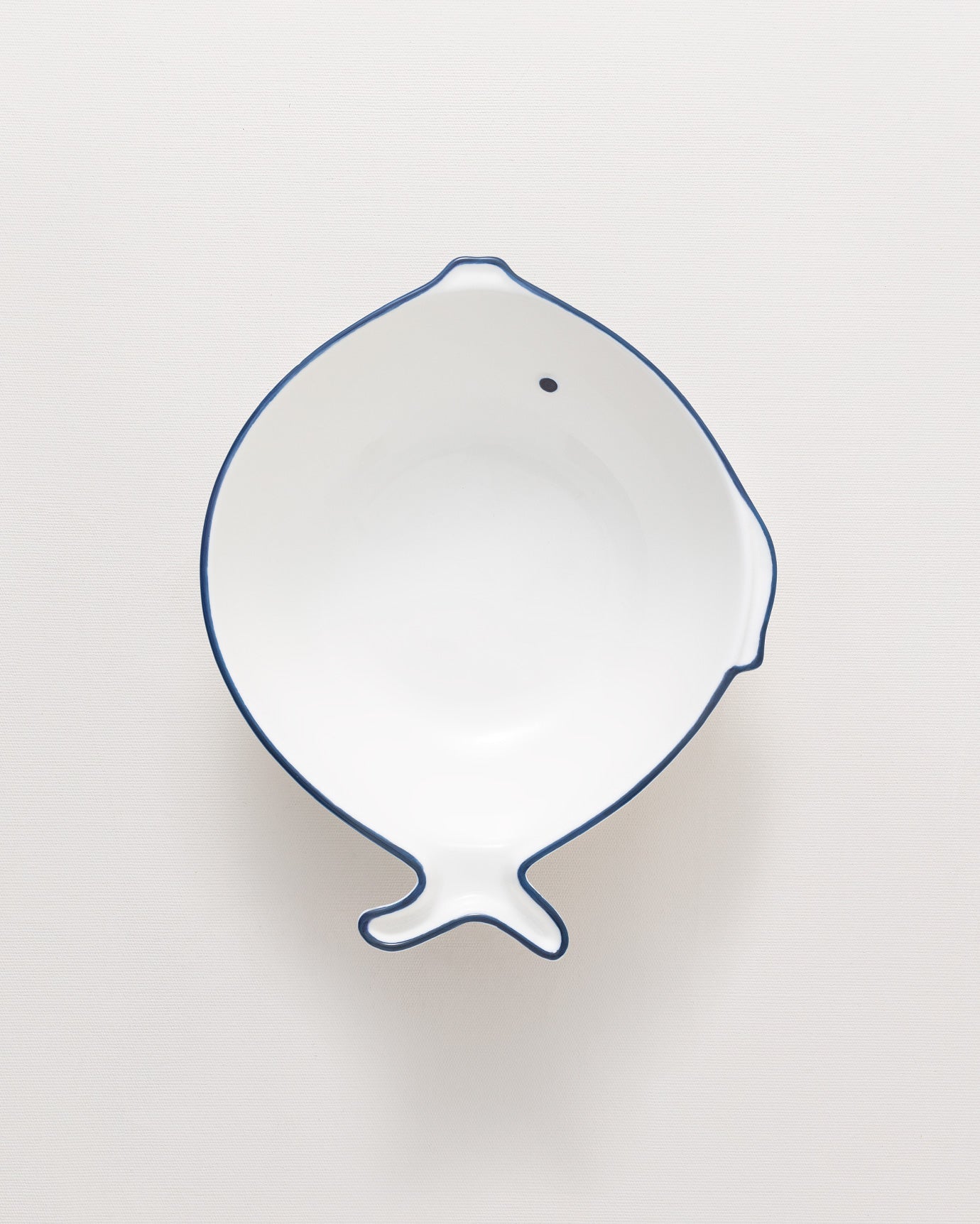 New Bone China Salad Bowl - Coastal Blue & White Design