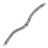Oxidized Sterling Silver Men's Bracelet - Ottoman Scroll Motif