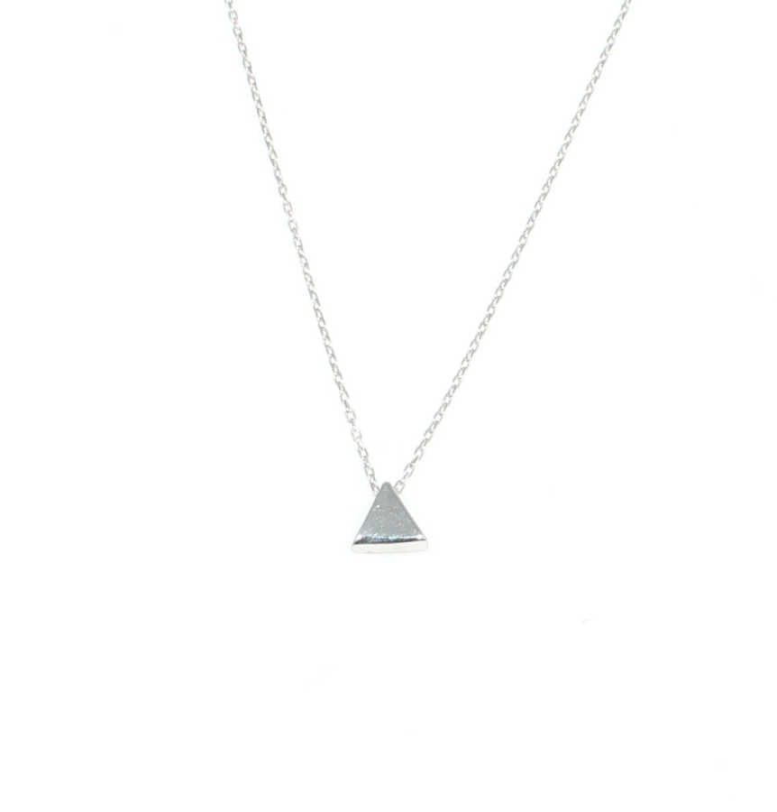 Sterling Silver Triangle Necklace - Minimalist Geometric Design