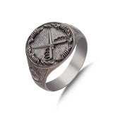 Premium Authentic 925 Sterling Silver Cross Sword Motif Mens Ring