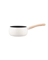 17 cm White Saucepan with Lid - Small Cooking Pot for Kitchen