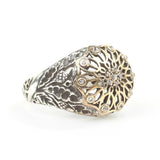 925 Sterling Silver Zircon Stone Ring - Elegant Antique Design
