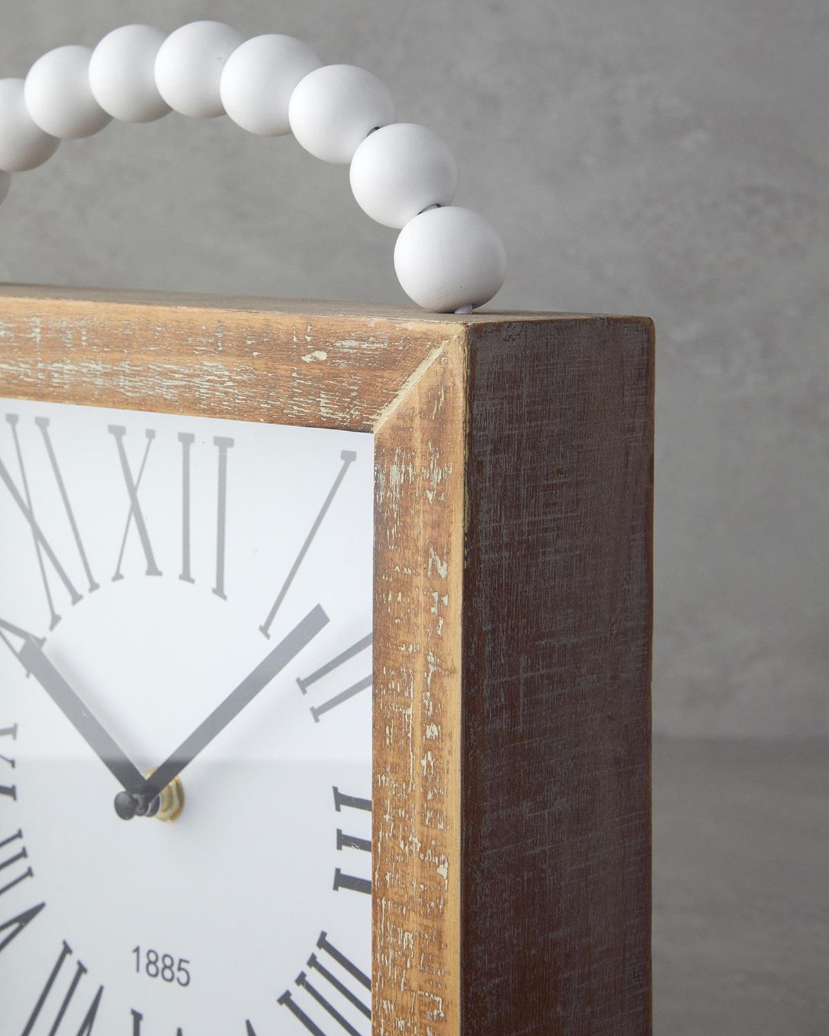 Premium Natural Wood Table Clock - Rustic Office Home Decor