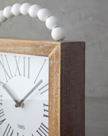 Premium Natural Wood Table Clock - Rustic Office Home Decor